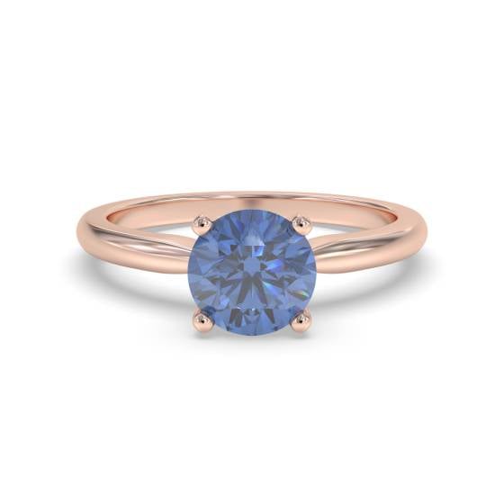 Classic Round Blue Sapphire Solitaire Ring