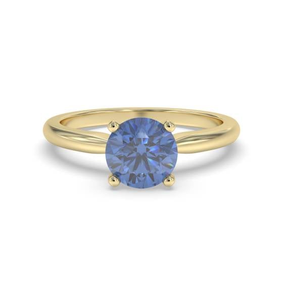 Classic Round Blue Sapphire Solitaire Ring