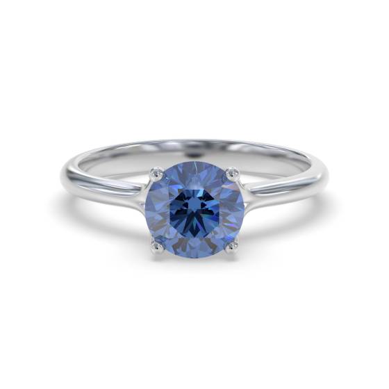 Classic Round Blue Sapphire Solitaire Ring