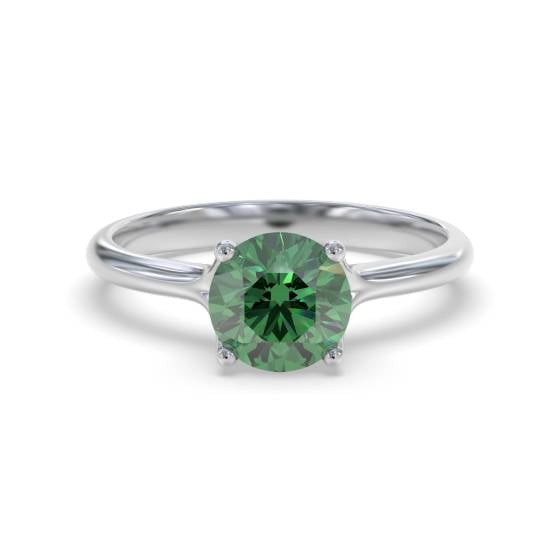 Classic Round Emerald Solitaire Ring