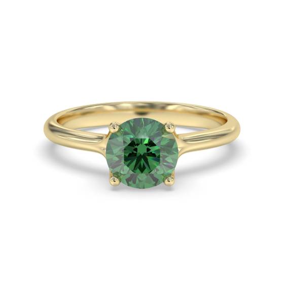 Classic Round Emerald Solitaire Ring