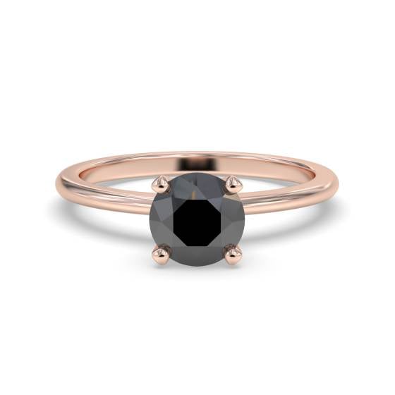 Black Diamond Solitaire Ring