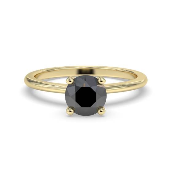 Black Diamond Solitaire Ring