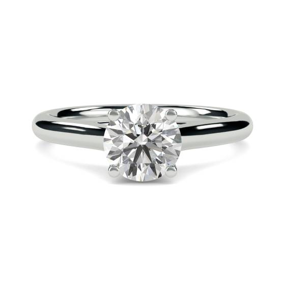 1.54ct VVS2/D Lab Grown Round Diamond Solitaire Ring in 18k White Gold