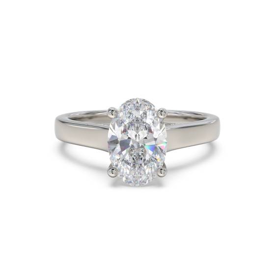 1.04ct VVS2/D Lab Grown Oval Diamond Solitaire Ring in Platinum