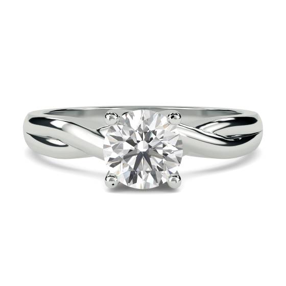0.63ct VVS2/D Lab Grown Round Diamond Solitaire Ring in Silver