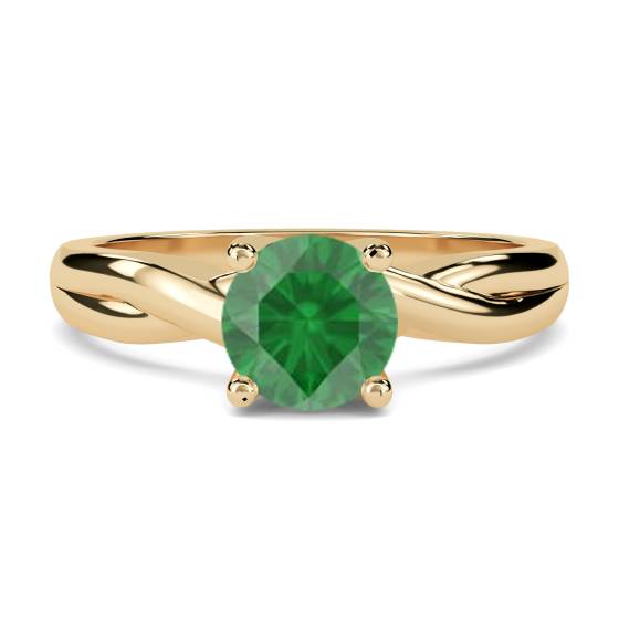 Classic Round Emerald Solitaire Ring