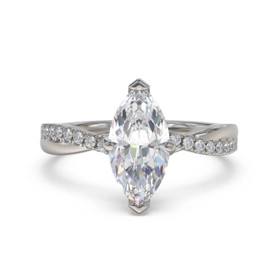 1.01ct VVS2/D Lab Grown Marquise Diamond Shoulder Set Ring in Platinum