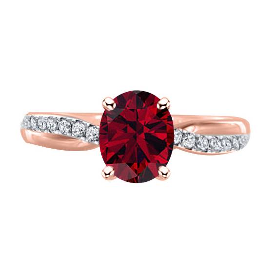 Classic Oval Ruby Solitaire Ring