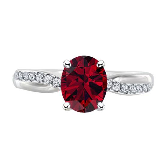Classic Oval Ruby Solitaire Ring