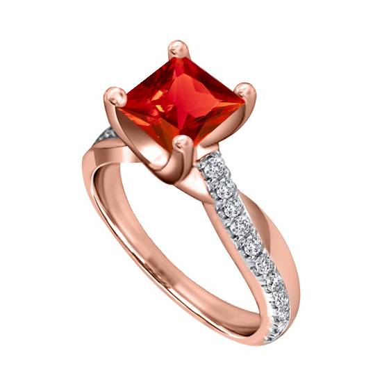 Classic Princess Ruby Solitaire Ring