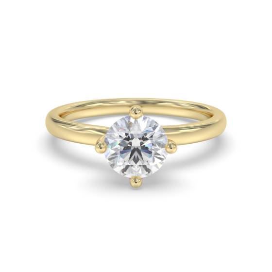 0.65ct VVS2/D Lab Grown Round Diamond Solitaire Ring in 18k Yellow Gold