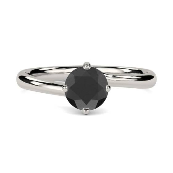 Black Diamond Solitaire Ring