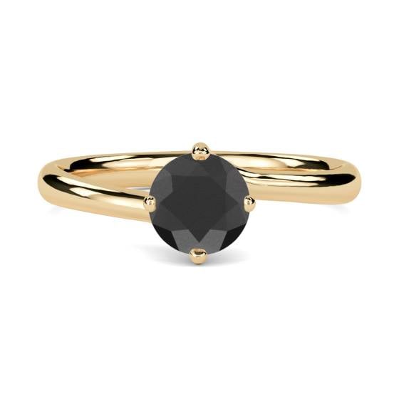 Black Diamond Solitaire Ring