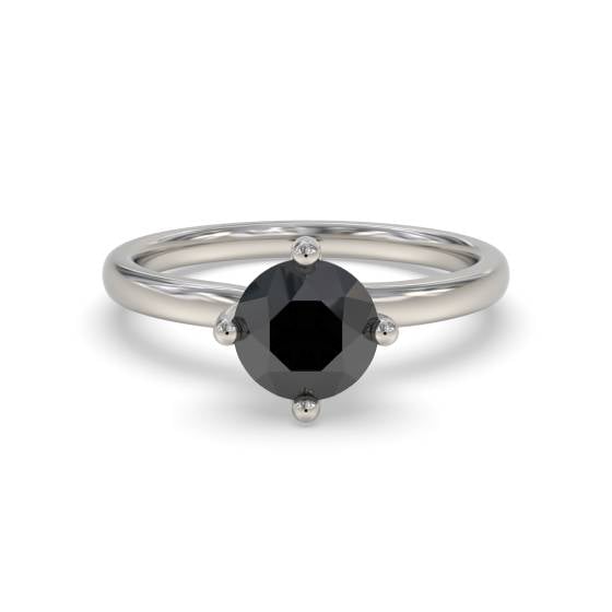 Black Diamond Solitaire Ring