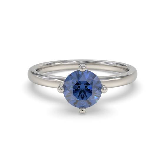 Classic Round Blue Sapphire Solitaire Ring
