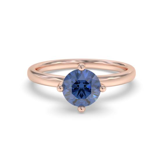 Classic Round Blue Sapphire Solitaire Ring