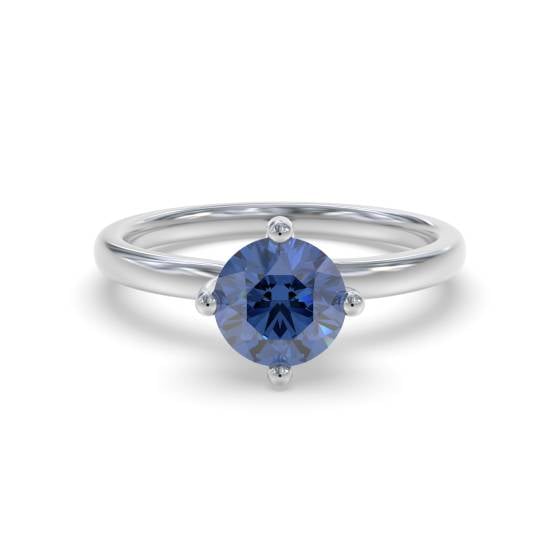 Classic Round Blue Sapphire Solitaire Ring
