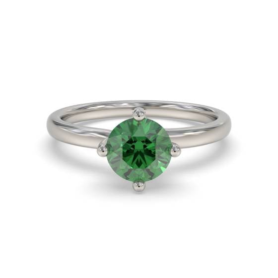 Classic Round Emerald Solitaire Ring
