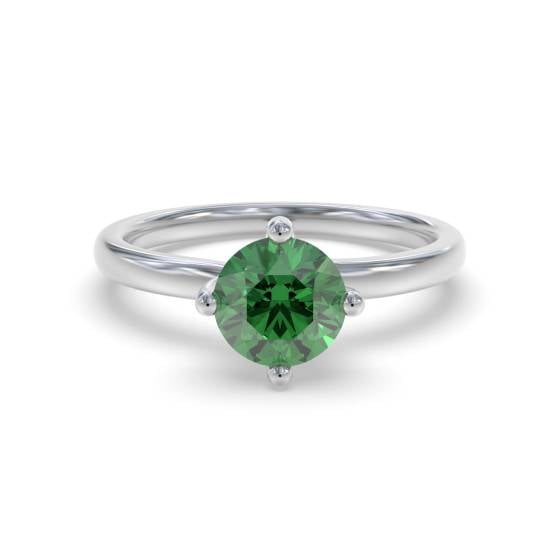 Classic Round Emerald Solitaire Ring