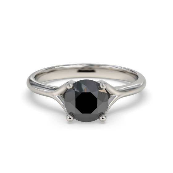 Black Diamond Solitaire Ring
