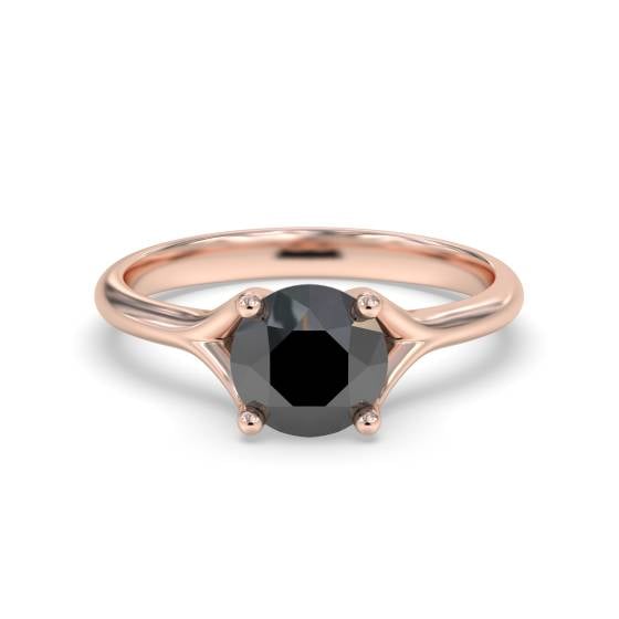 Black Diamond Solitaire Ring