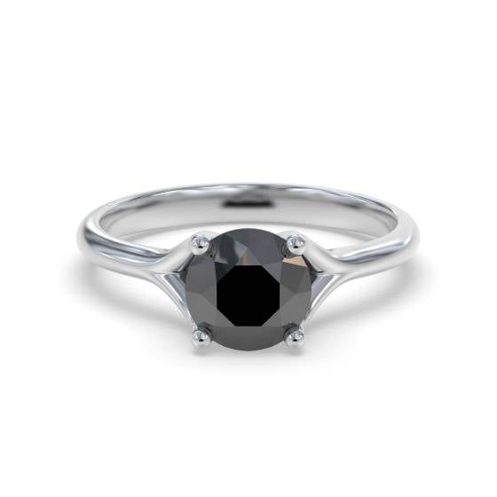 Black Diamond Solitaire Ring