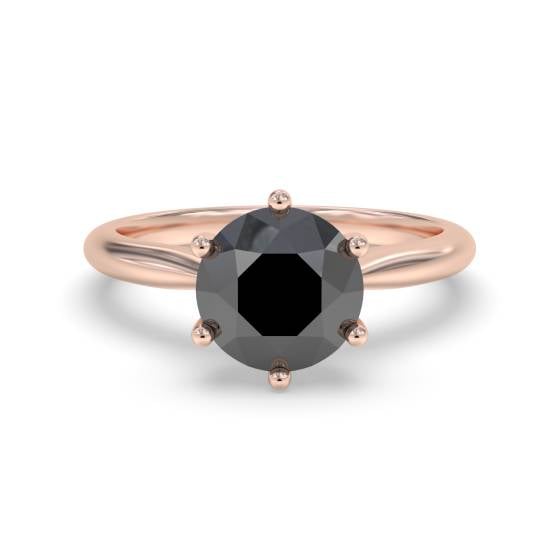 Black Diamond Solitaire Ring