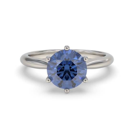 Classic Round Blue Sapphire Solitaire Ring