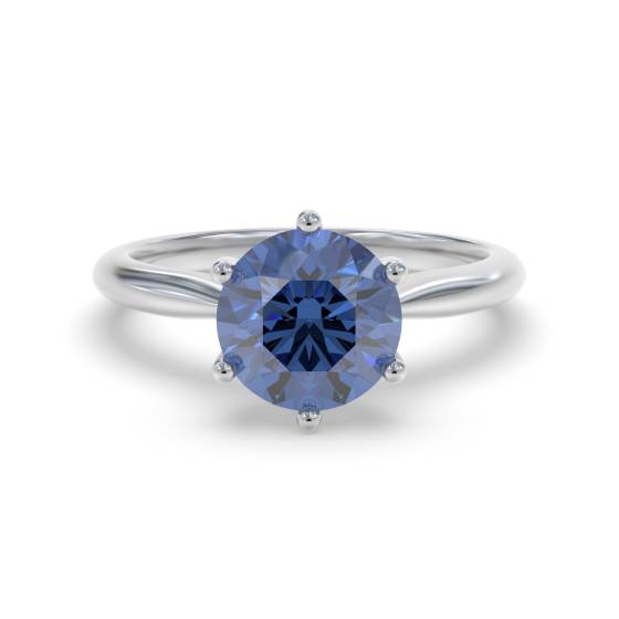 Classic Round Blue Sapphire Solitaire Ring