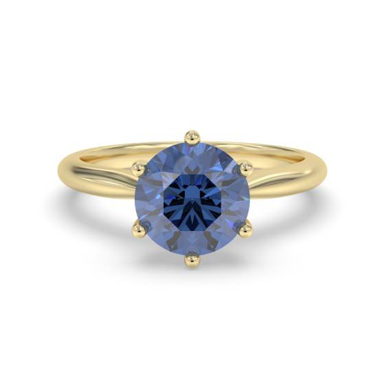 Classic Round Blue Sapphire Solitaire Ring