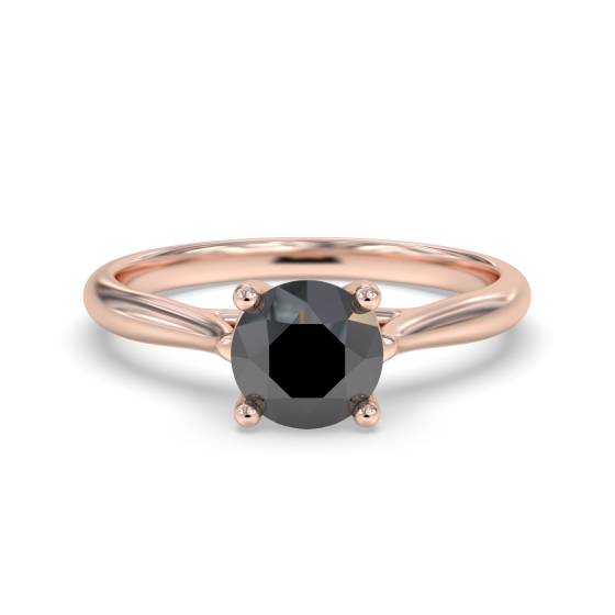 Black Diamond Solitaire Ring