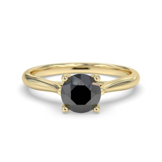 Black Diamond Solitaire Ring