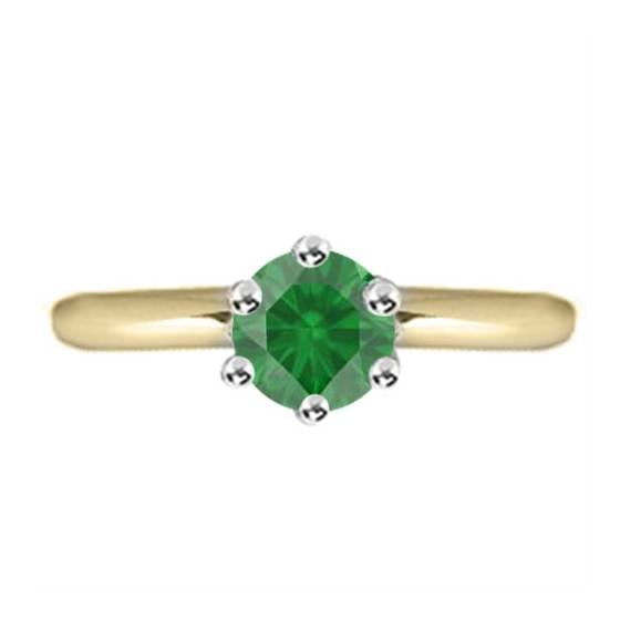Classic Round Emerald Solitaire Ring