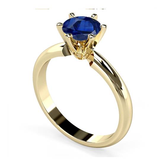 Classic Round Blue Sapphire Solitaire Ring