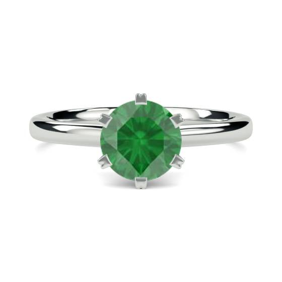 Classic Round Emerald Solitaire Ring