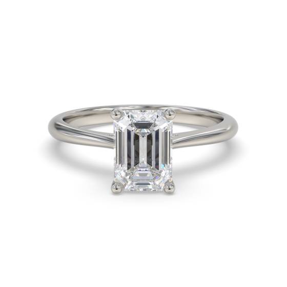 2.44ct VVS2/F Lab Grown Emerald Diamond Solitaire Ring in Platinum