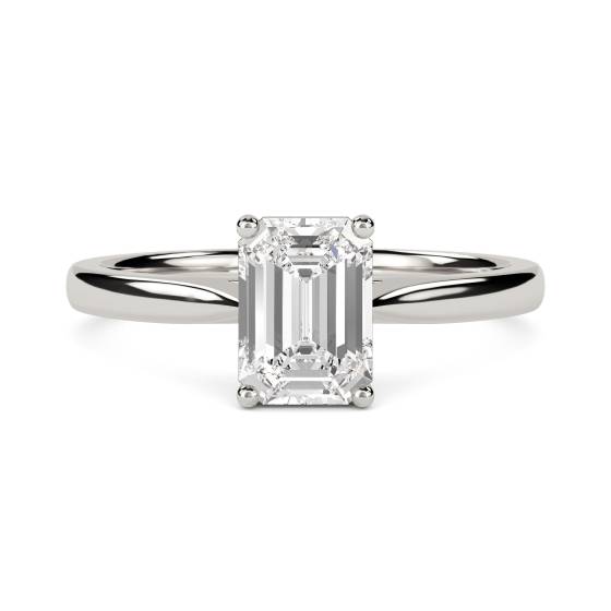 1.00ct VVS2/E Lab Grown Emerald Diamond Solitaire Ring in Platinum