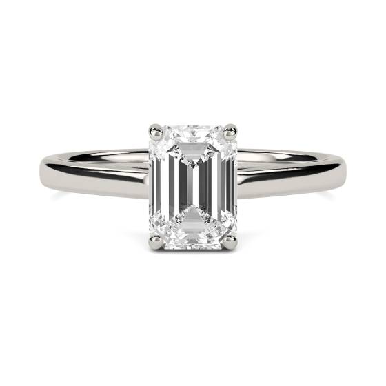 0.67ct VVS2/D Lab Grown Emerald Diamond Solitaire Ring in Platinum