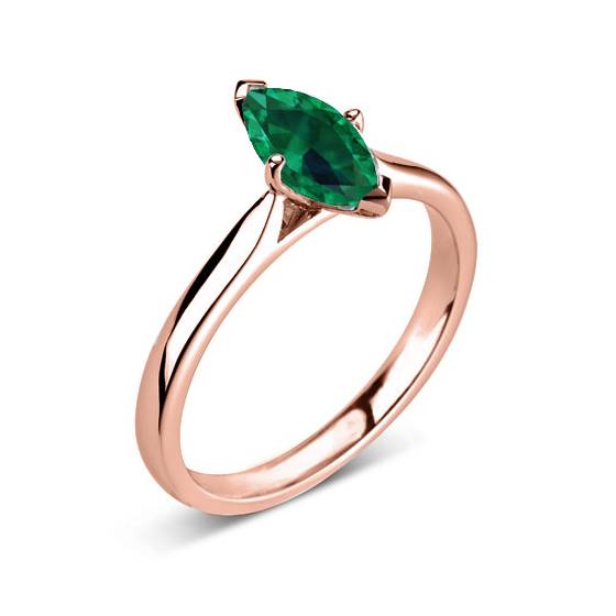 Fancy Emerald Green Marquise Diamond Solitaire Ring