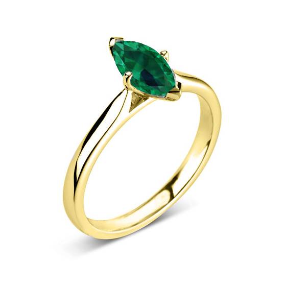 Fancy Emerald Green Marquise Diamond Solitaire Ring