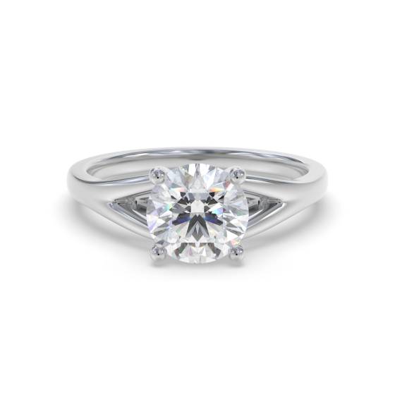 0.62ct VVS2/D Lab Grown Round Diamond Solitaire Ring in 18k White Gold