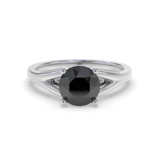 Black Diamond Solitaire Ring