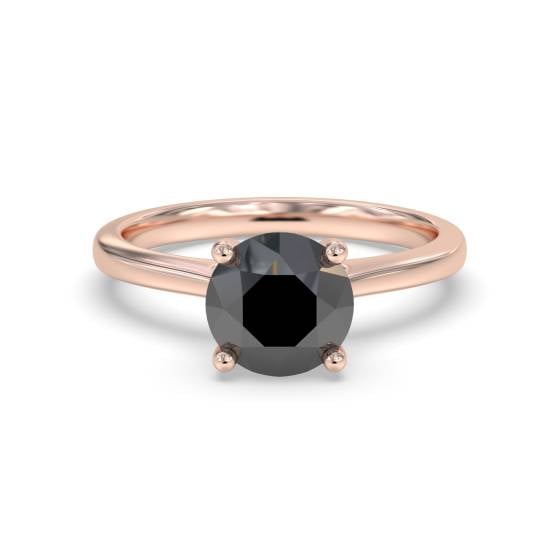 Black Diamond Solitaire Ring