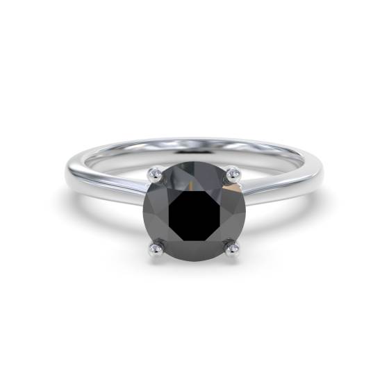 Black Diamond Solitaire Ring