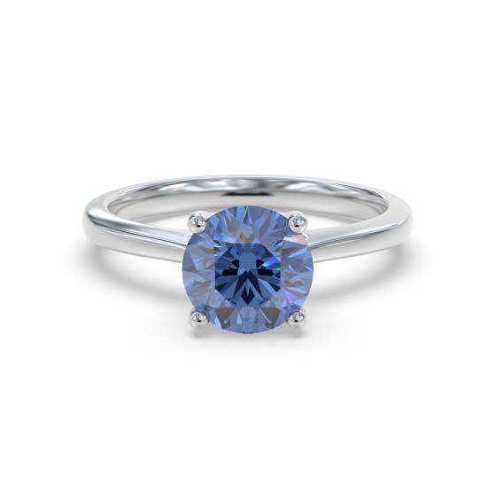 Classic Round Blue Sapphire Solitaire Ring