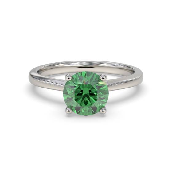 Classic Round Emerald Solitaire Ring