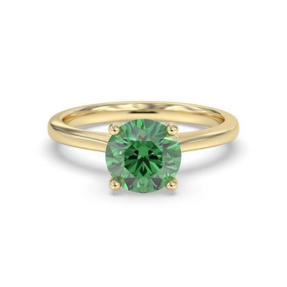 Classic Round Emerald Solitaire Ring