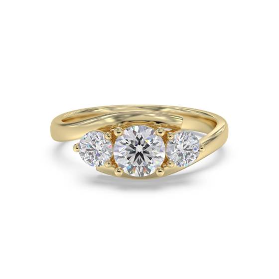 Modern Crossover Round Diamond Trilogy Ring