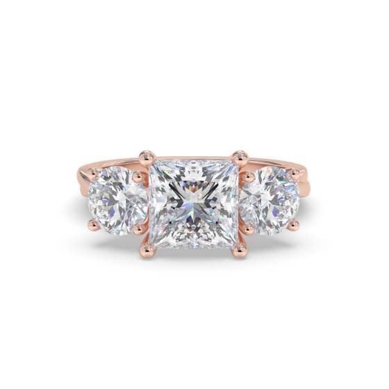 3 Stone Infinity Princess Diamond Ring